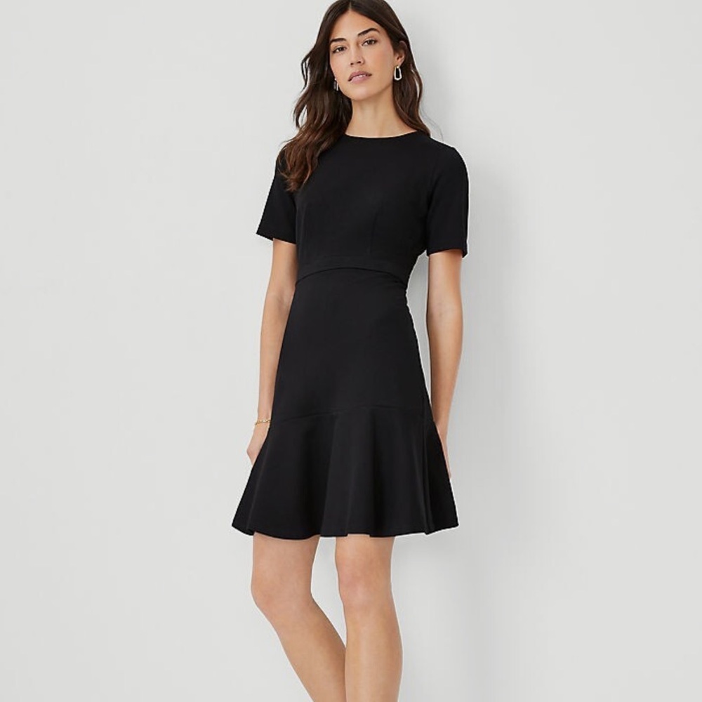 Ann Taylor Black Flounce Dress NWT Sz 12
